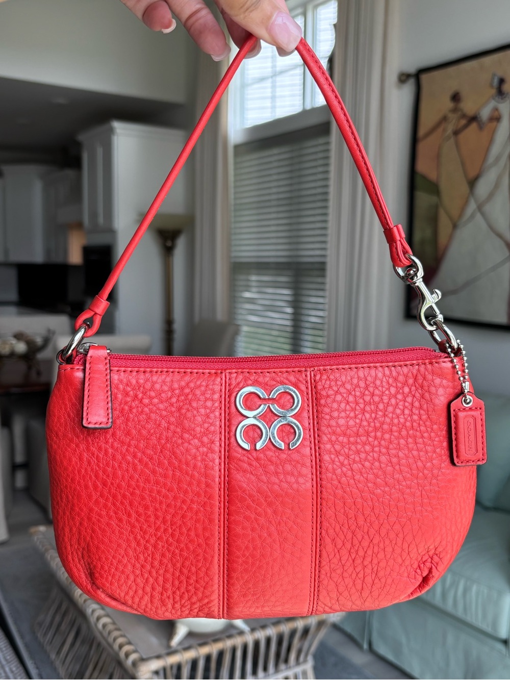 ❤️🧡COACH Julia Op Art Large Wristlet Mini Bag🧡❤️